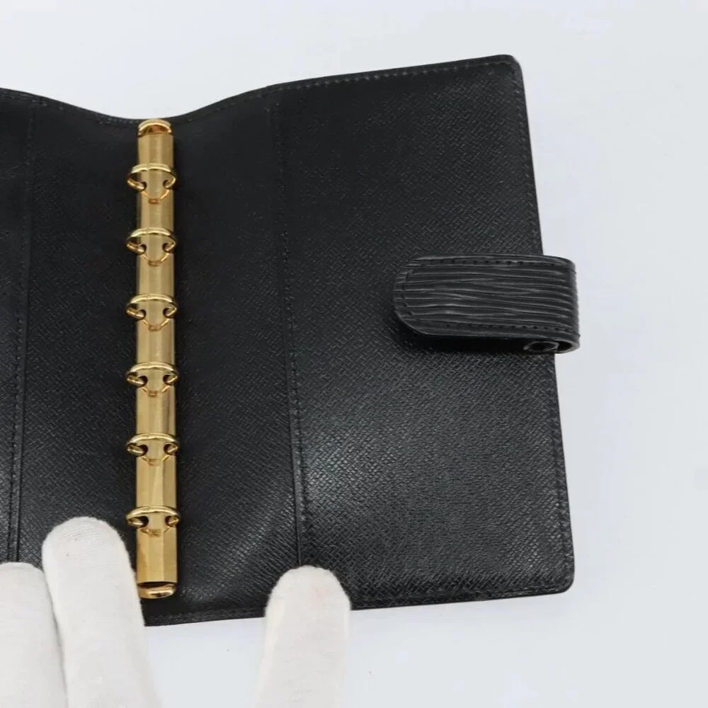 LOUIS VUITTON Epi Agenda PM Day Planner Cover Black R20052 LV Auth BA8369